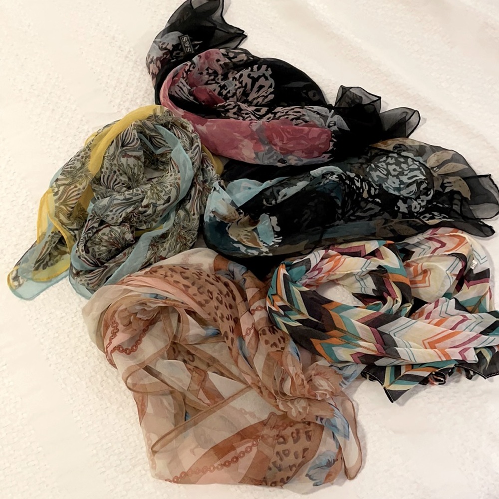 Bundle of chiffon scarves